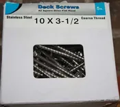 10 x 3 1/2 Servalite Stainless Steel Deck Screws: 5 LB