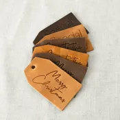 Handmade Leather Gift Tags - Pack of 6 Premium Full-Grain Tags