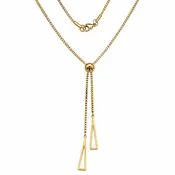 18k Gold PVD Stainless Steel 1.5mm Box Adjustable Geometric Charm Chain Necklace