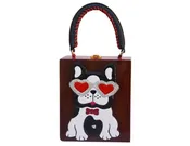 Denni Dog Wooden Collectible Handbag