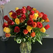 Luxury Red and Yellow Rose Bouquet