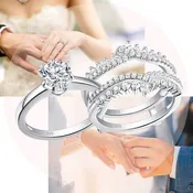Art Deco Solid Sterling Silver Ring Set