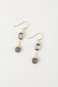 Alchemy Moonstone with Golden Rutilated Quartz Dangle Earrings