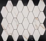 Artificial Marble Calacatta Color Stretched Hex Pattern