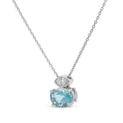 14k White Gold  Aquamarine Necklace – N38ASS7D