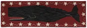 Black & Gray Whale on Red Runner | Nautical Decor | Rugs