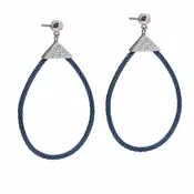 Blueberry Cable Triangle Tear Drop Earrings