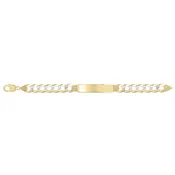 14K 11mm Pave Curb ID Bracelet