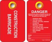 CONSTRUCTION BARRICADE TAG - RED