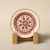 Adams Titian Ware Della Robia pattern bread & butter plate with crimson handpainted interior