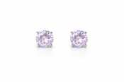 Amethyst round 925 silver earring 0.6mm