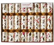 Gold Holly Mini Christmas Crackers (Box of 8)