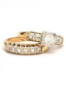 14K YG Diamond Wedding Set 0.25 H VS-2 1950’s