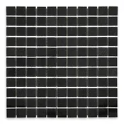 ABSOLUTE BLACK: 1" Straight Stack Granite Mosaic (12"×12"×3/8" | polished)