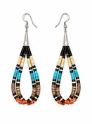 Gerard & Mary Calabaza Multicolor Heishi Loop Earrings