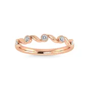 10K Rose Gold Diamond 1/10 Ct.Tw. Stackable Ring