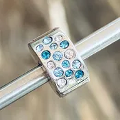 Chamilia Glimmer Lock Blue & Clear Swarovski | FREE Shipping | All Sales Final