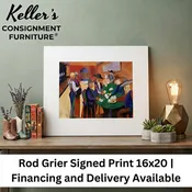 74023 - Matted Print "Cowboy Poker" Signed By Rod Grier 20x16