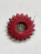 Vintage Red Sajou Waxed Linen Button Thread 20 meters - Bright Red