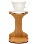 1-Cup Porcelain Pour-Over™ Coffeemaker with Bamboo Brewing Stand