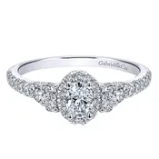 14k White Gold Oval Halo Mirabella Engagement Ring