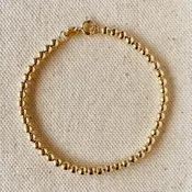 18k Gold Filled 3.5 mm Beaded Bracelet | My Saving Grace Boutique