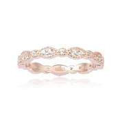 0.27 Ct Round White Sapphire Prong Silver Eternity Ring