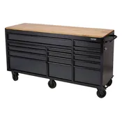Draper 08241 Bunker workbench roller tool cabinet 15 drawer 72 grey