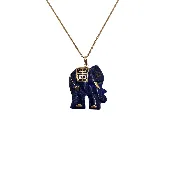14k Gold Lapis Lazuli Elephant Pendant Necklace - HOUSEWARE THRIFT STORE