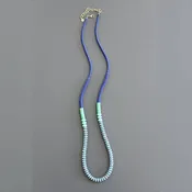 Cobalt and Lava Bead Long Necklace