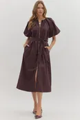 Cassia Solid Midi Dress