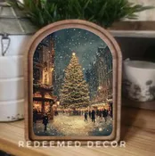 25X11 CHRISTMAS TREE MAIN STREET ART