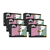 Copag 1546 100% Plastic Playing Cards - Poker Size (Standard) Jumbo Index Burgundy/Green Double Deck Set