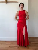 Alejandra Alonso Rojas red silk dress