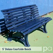 5′ Deluxe Courtside Bench, White, Green, or Blue
