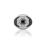 Black Diamond Geometric Gents Ring