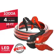 ENL416 Energizer Flash Light LED 4 Gauge 16 Feet - Heavy Duty LED Battery jumper Cables