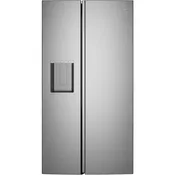 GE 27.7-cu ft Standard-Depth 36-in Wide Side-by-Side Refrigerator Smart Compatible with Ice Maker, Water and Ice Dispenser (Fingerprint Resistant Stainless Steel)