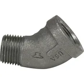 1/2 In. 45 Degree Malleable Black Iron Street Elbow Fitting