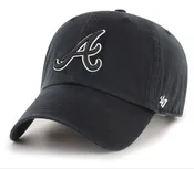 Atlanta Braves '47 Brand Black Clean Up Adjustable Dad Hat