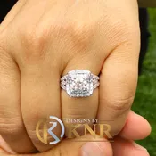 14K Solid White Gold Round Cut Diamond Engagement Ring, Anniversary, Wedding, Double Halo, Prong Set Natural Diamonds 2.00ctw