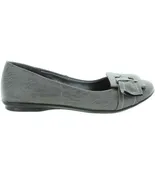 European adult gray leather flats wide feet