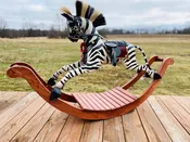 Small Rocking Zebra on Bows. — Greenfield Woodworks