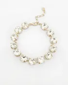 Clear Diamond Square Stone with Gold Hinged 7.25" Bracelet