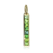 14K yellow gold Mini Matchstick Charm with Ombré Green Tourmalines - One of a Kind — jane taylor jewelry