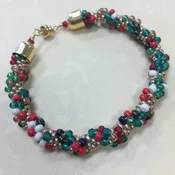 Christmas Spiral Kumihimo Bracelet Kit & Pattern