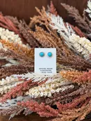 Kingman Turquoise & Sterling Silver Stud Earrings - Native Made by Esther White