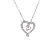 .01ct. Diamond Pendant in Sterling Silver and 10K Rose Gold