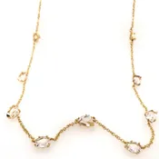 Alexis Bittar <br>Necklace 18k yellow gold white quartz necklace