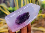 Chevron Amethyst Glycerin Handmade Soap With Lavender Essential Oil - sold per soap - From South Africa